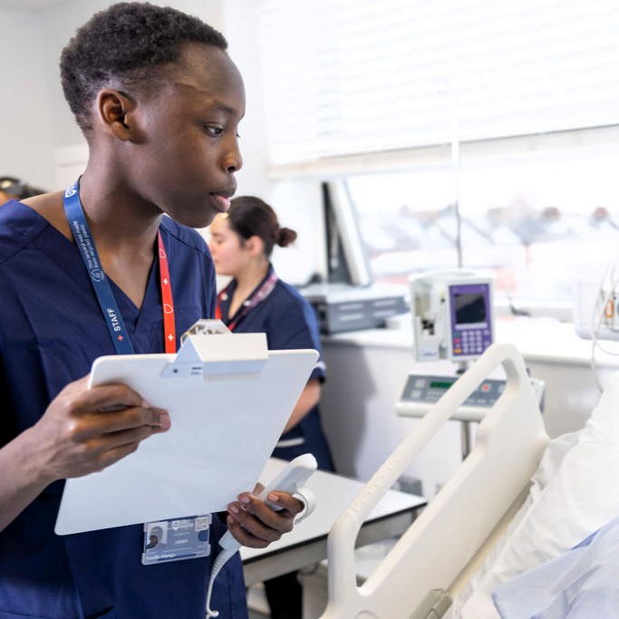 Health student in ward