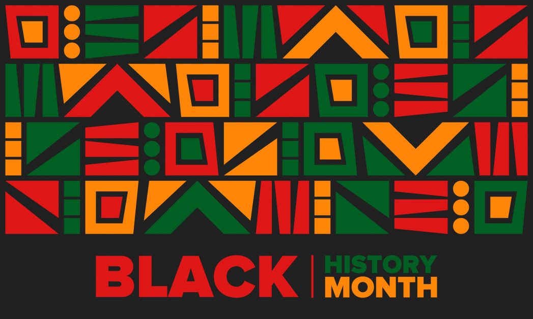 black history month logo with geometric shapes